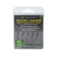 Korum Hook Hairs with Quickstops - Size 16